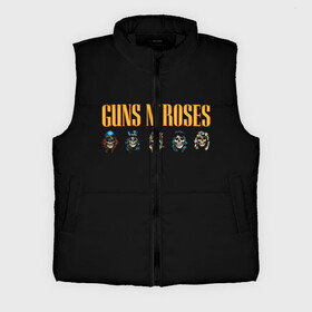 Мужской жилет утепленный 3D с принтом Guns n roses в Екатеринбурге,  |  | axl rose | geffen records | gnr | guns | rock | roses | slash | гансы | пистолеты | розы | рок | слеш | эксл роуз