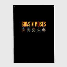 Постер с принтом Guns n roses  в Екатеринбурге, 100% бумага
 | бумага, плотность 150 мг. Матовая, но за счет высокого коэффициента гладкости имеет небольшой блеск и дает на свету блики, но в отличии от глянцевой бумаги не покрыта лаком | axl rose | geffen records | gnr | guns | rock | roses | slash | гансы | пистолеты | розы | рок | слеш | эксл роуз