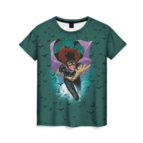 Женская футболка 3D с принтом Batwoman в Екатеринбурге, 100% полиэфир ( синтетическое хлопкоподобное полотно) | прямой крой, круглый вырез горловины, длина до линии бедер | batgirl | batman | batman vs superman | bruce wayne | gotham | justice league | shtatbat | бэтгерл