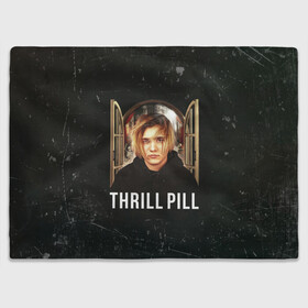 Плед 3D с принтом THRILL PILL - Грустная Песня в Екатеринбурге, 100% полиэстер | закругленные углы, все края обработаны. Ткань не мнется и не растягивается | Тематика изображения на принте: fuelle | logo | music | noir | pil | pill | rap | raper | symbol | thril | thrill | tril | trill | дамб | лого | музыка | пил | пилл | рэп | рэппер | сам | символ | трил | трилл | тхрил | тхрилл | фотографии | щит