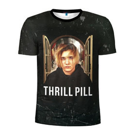 Мужская футболка 3D спортивная с принтом THRILL PILL - Грустная Песня в Екатеринбурге, 100% полиэстер с улучшенными характеристиками | приталенный силуэт, круглая горловина, широкие плечи, сужается к линии бедра | fuelle | logo | music | noir | pil | pill | rap | raper | symbol | thril | thrill | tril | trill | дамб | лого | музыка | пил | пилл | рэп | рэппер | сам | символ | трил | трилл | тхрил | тхрилл | фотографии | щит