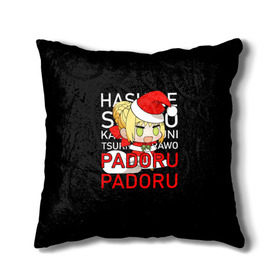 Подушка 3D с принтом Padoru Padoru в Екатеринбурге, наволочка – 100% полиэстер, наполнитель – холлофайбер (легкий наполнитель, не вызывает аллергию). | состоит из подушки и наволочки. Наволочка на молнии, легко снимается для стирки | hashire sori yo | padoru