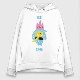 Женское худи Oversize хлопок с принтом Время приключений The Ice King в Екатеринбурге, френч-терри — 70% хлопок, 30% полиэстер. Мягкий теплый начес внутри —100% хлопок | боковые карманы, эластичные манжеты и нижняя кромка, капюшон на магнитной кнопке | adventure time | dsgnzaets | finn the human | jake the dog | vdzajul | время приключений | джейк | лич | марселин | ооо | рикардио | снежный король | финн | финн парнишка