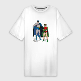 Платье-футболка хлопок с принтом Batman and Robin в Екатеринбурге,  |  | arkham asylum | batman | batman and joker | batman and robin | detective batman | detective comics | shtatbat