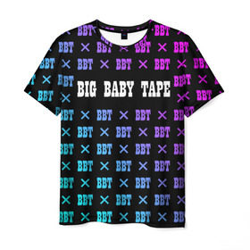 Мужская футболка 3D с принтом BIG BABY TAPE в Екатеринбурге, 100% полиэфир | прямой крой, круглый вырез горловины, длина до линии бедер | baby | bbt | big | dragonborn | dragons | gimme | logo | lost | luv | rap | raper | symbol | tape | the | trap | взял | дракон | драконы | лого | русский | рэп | рэппер | символ | твою