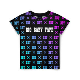 Детская футболка 3D с принтом BIG BABY TAPE в Екатеринбурге, 100% гипоаллергенный полиэфир | прямой крой, круглый вырез горловины, длина до линии бедер, чуть спущенное плечо, ткань немного тянется | baby | bbt | big | dragonborn | dragons | gimme | logo | lost | luv | rap | raper | symbol | tape | the | trap | взял | дракон | драконы | лого | русский | рэп | рэппер | символ | твою