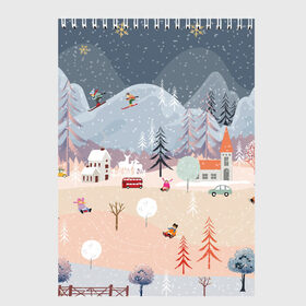 Скетчбук с принтом Новогодние каникулы в Екатеринбурге, 100% бумага
 | 48 листов, плотность листов — 100 г/м2, плотность картонной обложки — 250 г/м2. Листы скреплены сверху удобной пружинной спиралью | 2020 | елка | елки | елочные игрушки | зима | зимняя | игрушки | мороз | новогодняя | новый год | новый год 2020 | рождество | рябина | снег | холод