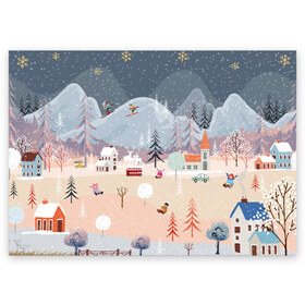 Поздравительная открытка с принтом Новогодние каникулы в Екатеринбурге, 100% бумага | плотность бумаги 280 г/м2, матовая, на обратной стороне линовка и место для марки
 | Тематика изображения на принте: 2020 | елка | елки | елочные игрушки | зима | зимняя | игрушки | мороз | новогодняя | новый год | новый год 2020 | рождество | рябина | снег | холод