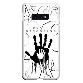 Чехол для Samsung S10E с принтом DEATH STRANDING в Екатеринбурге, Силикон | Область печати: задняя сторона чехла, без боковых панелей | bridges uca | death stranded | death stranding | fragile express. | kojima productions | mikkelsen | void if tampered | кодзима гений | мадс миккельсен