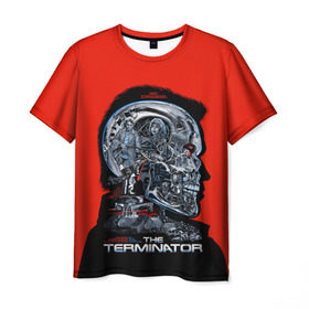Мужская футболка 3D с принтом The Terminator в Екатеринбурге, 100% полиэфир | прямой крой, круглый вырез горловины, длина до линии бедер | arnold | connor | john | robot | schwarzenegger | skynet | t 800 | terminator | арнольд | джон | коннор | ликвидатор | небесная | робот | сеть | скайнет | терминатор | шварценеггер