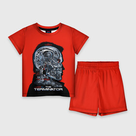 Детский костюм с шортами 3D с принтом The Terminator в Екатеринбурге,  |  | arnold | connor | john | robot | schwarzenegger | skynet | t 800 | terminator | арнольд | джон | коннор | ликвидатор | небесная | робот | сеть | скайнет | терминатор | шварценеггер