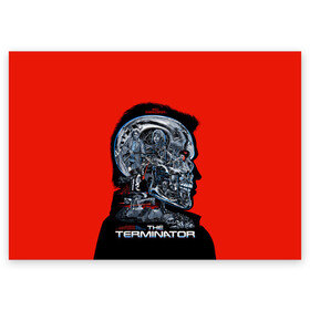 Поздравительная открытка с принтом The Terminator в Екатеринбурге, 100% бумага | плотность бумаги 280 г/м2, матовая, на обратной стороне линовка и место для марки
 | Тематика изображения на принте: arnold | connor | john | robot | schwarzenegger | skynet | t 800 | terminator | арнольд | джон | коннор | ликвидатор | небесная | робот | сеть | скайнет | терминатор | шварценеггер