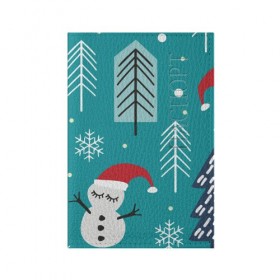 Обложка для паспорта матовая кожа с принтом Cute Christmas Pattern в Екатеринбурге, натуральная матовая кожа | размер 19,3 х 13,7 см; прозрачные пластиковые крепления | Тематика изображения на принте: 
