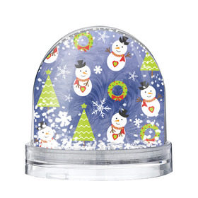 Снежный шар с принтом Снеговики и ёлочки в Екатеринбурге, Пластик | Изображение внутри шара печатается на глянцевой фотобумаге с двух сторон | 2020 | christmas | happy | merry | new year | в подарок | детский | елки | милый | новый год | поздравить | рождество | с новым годом | с рождеством | снеговик | снеговики | снежинки