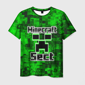 Мужская футболка 3D с принтом Minecraft в Екатеринбурге, 100% полиэфир | прямой крой, круглый вырез горловины, длина до линии бедер | game | minecraft | mojang ab | sect | игра | инди | майнкрафт | майнкрафт секта | секта