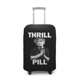 Чехол для чемодана 3D с принтом Thrill pill в Екатеринбурге, 86% полиэфир, 14% спандекс | двустороннее нанесение принта, прорези для ручек и колес | pill | thrill | thrill pill | пилл | тимур самедов | трилл | трилл пилл