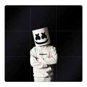 Магнитный плакат 3Х3 с принтом Marshmello в Екатеринбурге, Полимерный материал с магнитным слоем | 9 деталей размером 9*9 см | christopher | comstock | dj | dotcom | friends | marshmallow | marshmello | usa | диджей | друзья | комсток | крис | маршмэллоу | продюсер | сша