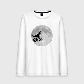 Мужской лонгслив хлопок с принтом T-rex Riding a Bike в Екатеринбурге, 100% хлопок |  | moon | велосипед | дино | динозавр | кино | космос | луна | парк юрского периода | планета | тень | тирекс | фильм | юрский период