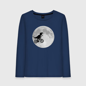 Женский лонгслив хлопок с принтом T-rex Riding a Bike в Екатеринбурге, 100% хлопок |  | moon | велосипед | дино | динозавр | кино | космос | луна | парк юрского периода | планета | тень | тирекс | фильм | юрский период