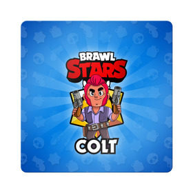 Магнит виниловый Квадрат с принтом BRAWL STARS COLT в Екатеринбурге, полимерный материал с магнитным слоем | размер 9*9 см, закругленные углы | brawl stars | brawl stars colt | brawler | colt | бравл старз | бравлер | кольт