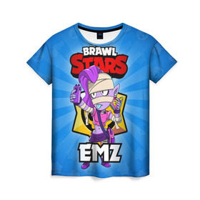 Женская футболка 3D с принтом BRAWL STARS EMZ в Екатеринбурге, 100% полиэфир ( синтетическое хлопкоподобное полотно) | прямой крой, круглый вырез горловины, длина до линии бедер | brawl stars | brawl stars emz | brawler | emz | бравл старз | бравлер | эмз