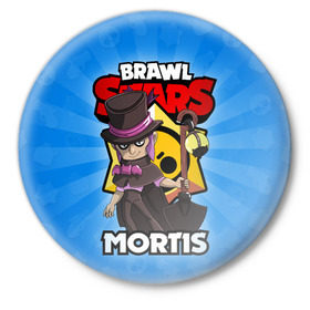 Значок с принтом BRAWL STARS MORTIS в Екатеринбурге,  металл | круглая форма, металлическая застежка в виде булавки | brawl stars | brawl stars mortis | brawler | mortis | бравл старз | бравлер | мортис