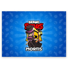 Поздравительная открытка с принтом BRAWL STARS MORTIS в Екатеринбурге, 100% бумага | плотность бумаги 280 г/м2, матовая, на обратной стороне линовка и место для марки
 | brawl stars | brawl stars mortis | brawler | mortis | бравл старз | бравлер | мортис