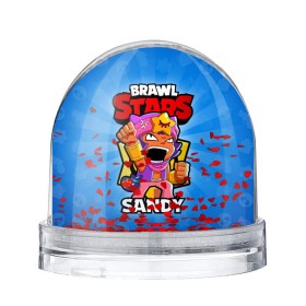 Снежный шар с принтом BRAWL STARS SANDY в Екатеринбурге, Пластик | Изображение внутри шара печатается на глянцевой фотобумаге с двух сторон | brawl stars | brawl stars sandy | brawler | sandy | бравл старз | бравлер | сэнди