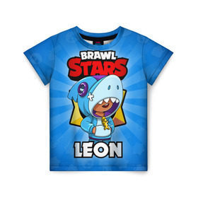 Детская футболка 3D с принтом BRAWL STARS LEON в Екатеринбурге, 100% гипоаллергенный полиэфир | прямой крой, круглый вырез горловины, длина до линии бедер, чуть спущенное плечо, ткань немного тянется | brawl stars | brawl stars leon | brawler | leon | бравл старз | бравлер | леон