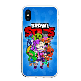 Чехол для iPhone XS Max матовый с принтом BRAWL STARS в Екатеринбурге, Силикон | Область печати: задняя сторона чехла, без боковых панелей | 8 bit | 8 бит | brawl stars | brawler | crow | emz | leon | nita | sandy | spike | бравл старз | бравлер | ворон | леон | нита | спайк | сэнди | эмз