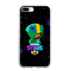 Чехол для iPhone 7Plus/8 Plus матовый с принтом Новогодний Brawl Stars LEON в Екатеринбурге, Силикон | Область печати: задняя сторона чехла, без боковых панелей | brawl | brawl stars | crow | leon | stars | бравл | бравл старс | браво старс | игра | компьютерная | кров | леон | новогодний | новый год | онлайн | с новым годом | снежинки | старс