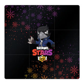 Магнитный плакат 3Х3 с принтом Новогодний Brawl Stars CROW в Екатеринбурге, Полимерный материал с магнитным слоем | 9 деталей размером 9*9 см | brawl | brawl stars | crow | leon | stars | бравл | бравл старс | браво старс | игра | компьютерная | кров | леон | новогодний | новый год | онлайн | с новым годом | снежинки | старс