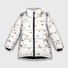 Зимняя куртка для девочек 3D с принтом Эчпочмачно в Екатеринбурге, ткань верха — 100% полиэстер; подклад — 100% полиэстер, утеплитель — 100% полиэстер. | длина ниже бедра, удлиненная спинка, воротник стойка и отстегивающийся капюшон. Есть боковые карманы с листочкой на кнопках, утяжки по низу изделия и внутренний карман на молнии. 

Предусмотрены светоотражающий принт на спинке, радужный светоотражающий элемент на пуллере молнии и на резинке для утяжки. | казань | татар | татарин | татарка | татарстан | татары | чак чак | чакчак | эчпочмак | эчпочмачно