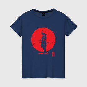 Женская футболка хлопок с принтом Самурайский Дух в Екатеринбурге, 100% хлопок | прямой крой, круглый вырез горловины, длина до линии бедер, слегка спущенное плечо | samurai | samurai spirit | самурай | самурайский дух | япония