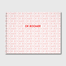 Альбом для рисования с принтом OK BOOMER в Екатеринбурге, 100% бумага
 | матовая бумага, плотность 200 мг. | Тематика изображения на принте: ok boomer | зумеры | мемы | миллениалы | окей бумер