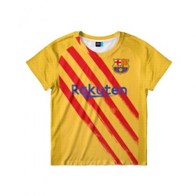 Детская футболка 3D с принтом Messi 4-th kit 19-20 в Екатеринбурге, 100% гипоаллергенный полиэфир | прямой крой, круглый вырез горловины, длина до линии бедер, чуть спущенное плечо, ткань немного тянется | barcelona | champions | laliga | league | messi | spain | барселона | испания | лига | месси | чемпионов