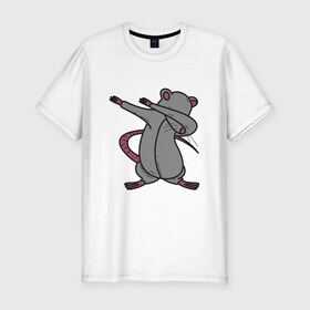 Мужская футболка хлопок Slim с принтом Rat Dabbing в Екатеринбурге, 92% хлопок, 8% лайкра | приталенный силуэт, круглый вырез ворота, длина до линии бедра, короткий рукав | 