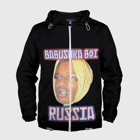 Мужская ветровка 3D с принтом A$AP Rocky x SVMOSCOW Babushka в Екатеринбурге, 100% полиэстер | подол и капюшон оформлены резинкой с фиксаторами, два кармана без застежек по бокам, один потайной карман на груди | Тематика изображения на принте: asap | babushka boi | rocky | svmoscow