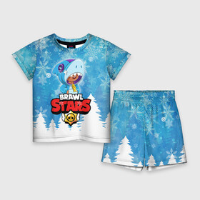 Детский костюм с шортами 3D с принтом Зимний Brawl Stars Leon Shark в Екатеринбурге,  |  | Тематика изображения на принте: 2020 | brawl | brawl stars | christmas | leon | new year | stars | бравл старс | брол старс | зима | игра | леон | новогодний | новый год | рождество | снег | снежинки