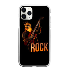 Чехол для iPhone 11 Pro Max матовый с принтом rock в Екатеринбурге, Силикон |  | rock | skull | гитара | огонь | рок | скелет | череп