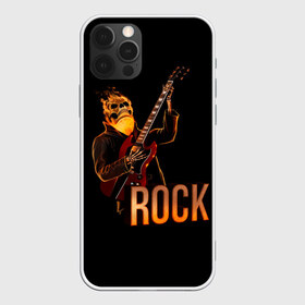 Чехол для iPhone 12 Pro Max с принтом rock в Екатеринбурге, Силикон |  | rock | skull | гитара | огонь | рок | скелет | череп