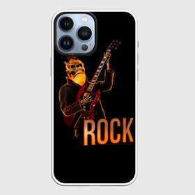 Чехол для iPhone 13 Pro Max с принтом rock в Екатеринбурге,  |  | rock | skull | гитара | огонь | рок | скелет | череп