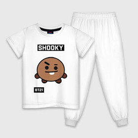 Детская пижама хлопок с принтом SHOOKY BT21 в Екатеринбурге, 100% хлопок |  брюки и футболка прямого кроя, без карманов, на брюках мягкая резинка на поясе и по низу штанин
 | bt21 | bts | chimmy | cooky | koya | love yourself. | mang | rj | shooky | tata | бт21 | бтс