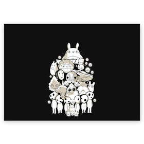 Поздравительная открытка с принтом Тоторо в Екатеринбурге, 100% бумага | плотность бумаги 280 г/м2, матовая, на обратной стороне линовка и место для марки
 | anime | hayao miyazaki | japanese | meme | miyazaki | piano | studio ghibli | tokyo | totoro | гибли | котобус | мой | мэй | сацуки | сосед | сусуватари | тонари | тоторо | хаяо миядзаки