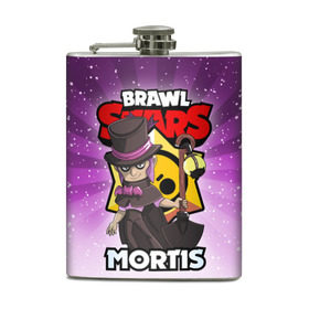 Фляга с принтом BRAWL STARS MORTIS в Екатеринбурге, металлический корпус | емкость 0,22 л, размер 125 х 94 мм. Виниловая наклейка запечатывается полностью | brawl stars | brawl stars mortis | brawler | mortis | бравл старз | бравлер | мортис