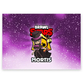 Поздравительная открытка с принтом BRAWL STARS MORTIS в Екатеринбурге, 100% бумага | плотность бумаги 280 г/м2, матовая, на обратной стороне линовка и место для марки
 | brawl stars | brawl stars mortis | brawler | mortis | бравл старз | бравлер | мортис