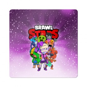 Магнит виниловый Квадрат с принтом BRAWL STARS в Екатеринбурге, полимерный материал с магнитным слоем | размер 9*9 см, закругленные углы | 8 bit | 8 бит | brawl stars | brawler | crow | emz | leon | nita | sandy | spike | бравл старз | бравлер | ворон | леон | нита | спайк | сэнди | эмз