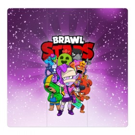 Магнитный плакат 3Х3 с принтом BRAWL STARS в Екатеринбурге, Полимерный материал с магнитным слоем | 9 деталей размером 9*9 см | 8 bit | 8 бит | brawl stars | brawler | crow | emz | leon | nita | sandy | spike | бравл старз | бравлер | ворон | леон | нита | спайк | сэнди | эмз