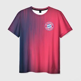 Мужская футболка 3D с принтом FC Bayern Munchen (Bavaria). в Екатеринбурге, 100% полиэфир | прямой крой, круглый вырез горловины, длина до линии бедер | fc bayern munchen | бавария | геометрия | спорт | текстура | футбол