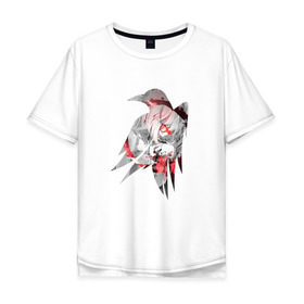 Мужская футболка хлопок Oversize с принтом Ravens cloak Mirai в Екатеринбурге, 100% хлопок | свободный крой, круглый ворот, “спинка” длиннее передней части | anime | anime girl | crow | dark | japanese | kuriyama | kyoukai no kanata | manga | mirai | raven | аниме | девушка